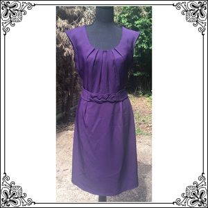 Purple Dress with Braided Design at Waist
